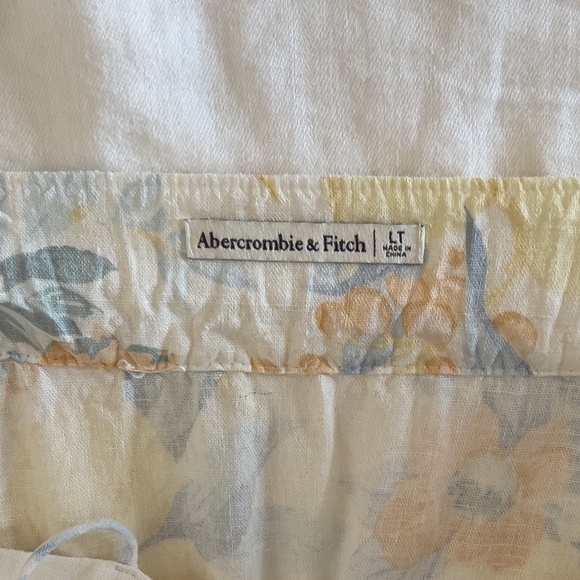 Abercrombie & Fitch Preppy Linen Tiered Floral Cottagecore Maxi Dress -  L Tall - Picture 3 of 16